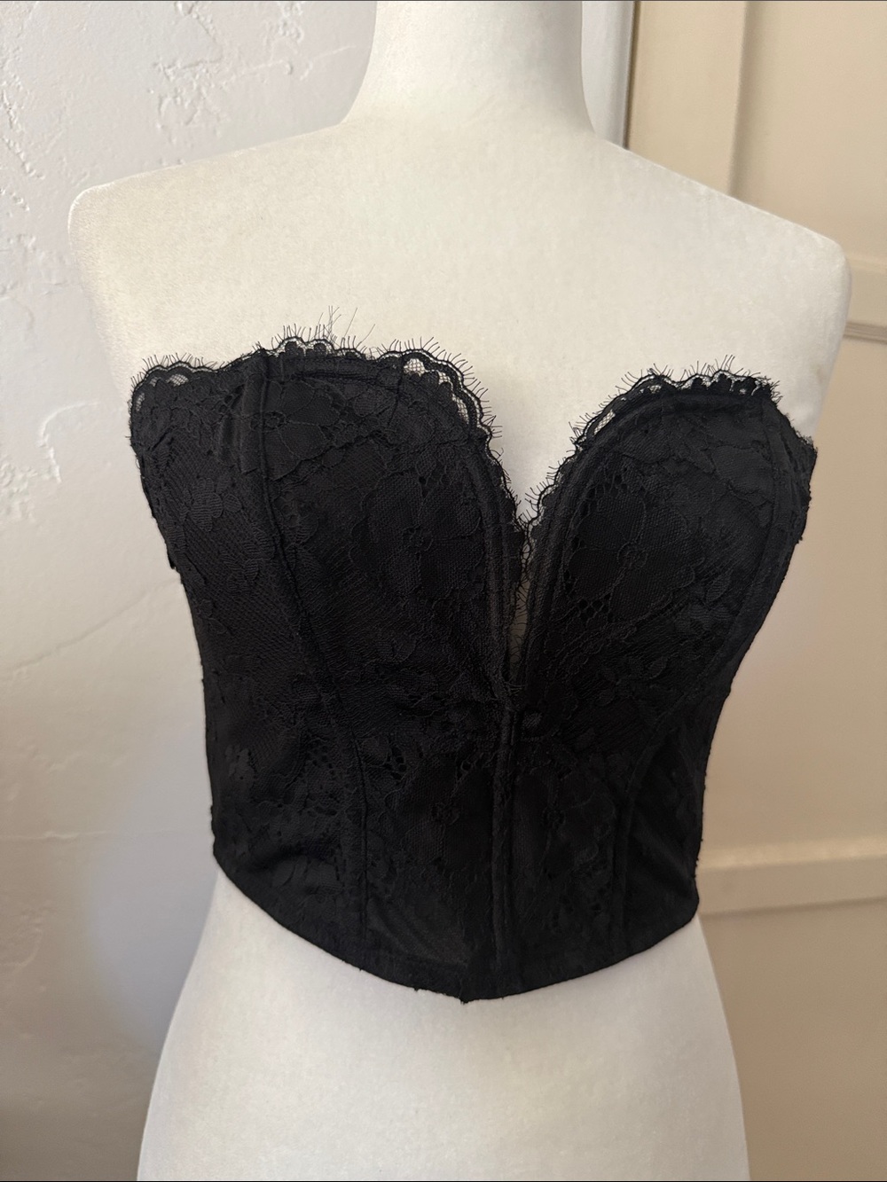 Victoria's Secret Black Lace Bustier Bandeau